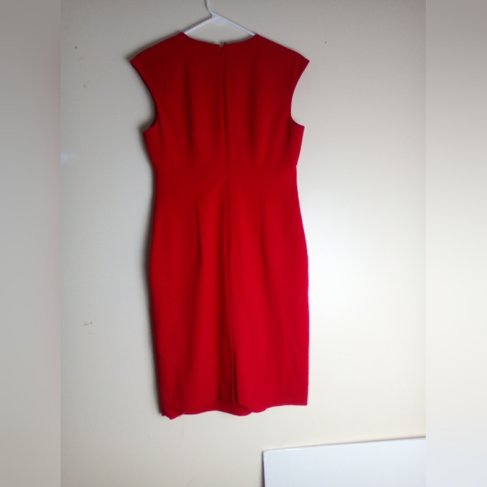 CALVIN KLEIN Elegant Red Cap Sleeve Dress 8P - Picture 6 of 7